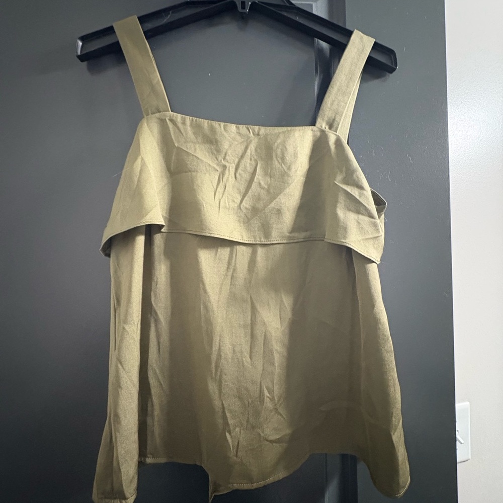 NWT Olive Green Women's Tie Back Top